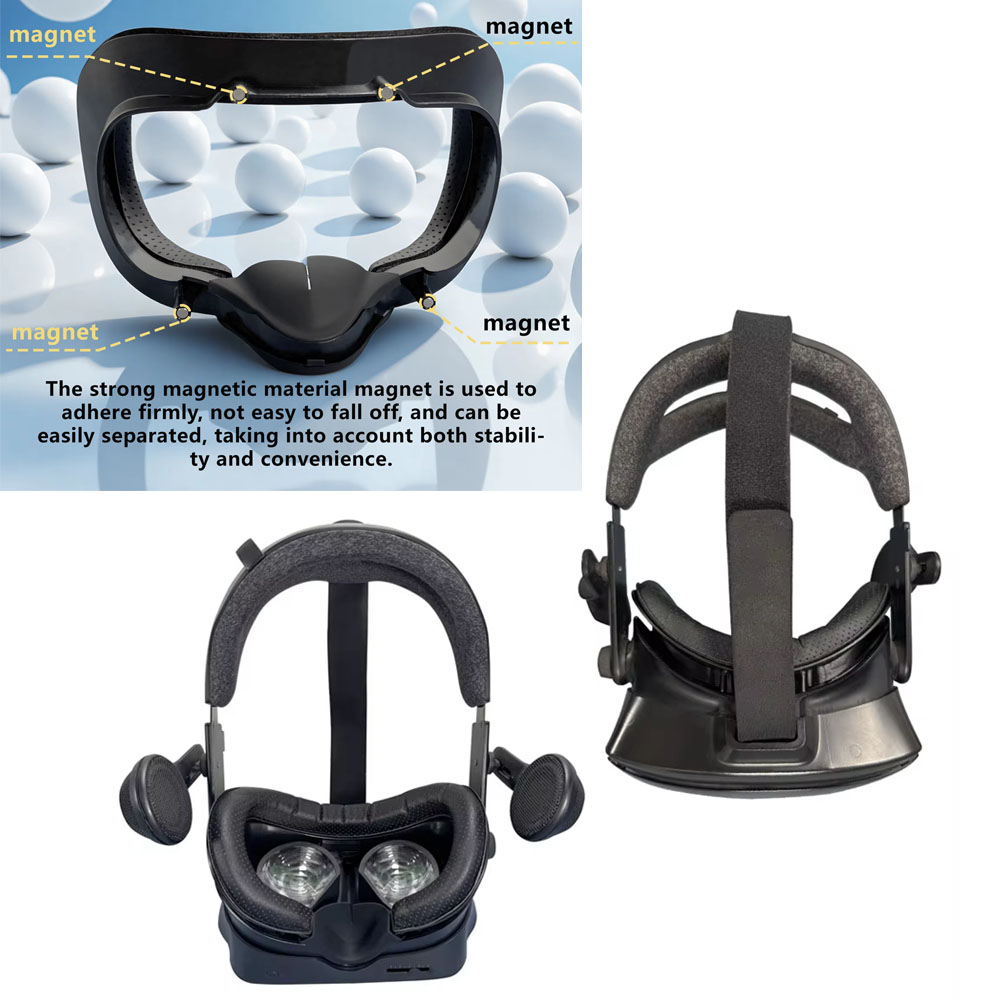 Silicone Mask Bracket - Magnetische Verbreiterungsmaske für Valve Index, PU-Leder-Ersatzständer,