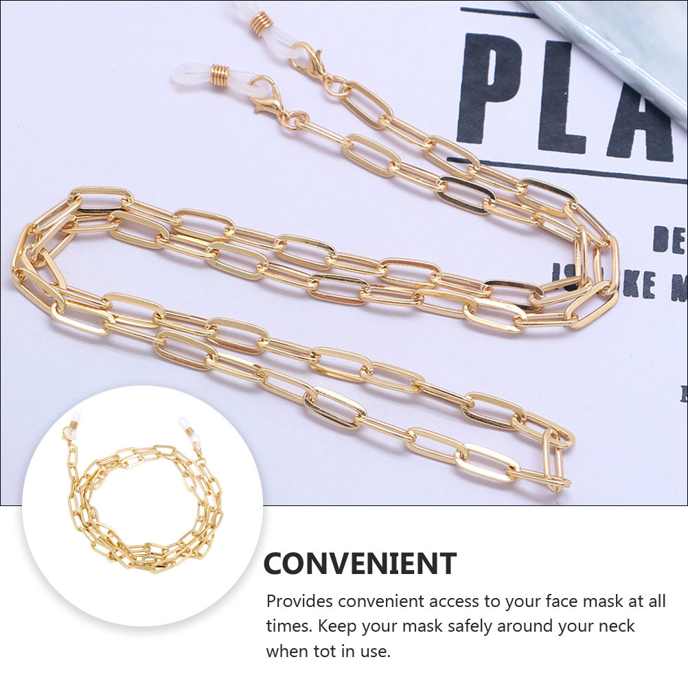 Goldene Büroklammer-Brillenket – Mask Chain Holder Bewertung und Preis